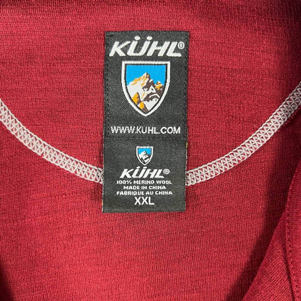 Kuhl Quarter 1/4 Zip Pullover Sweater Men's 2XL Red 100% Merino Wool Hiking - Picture 2 of 7